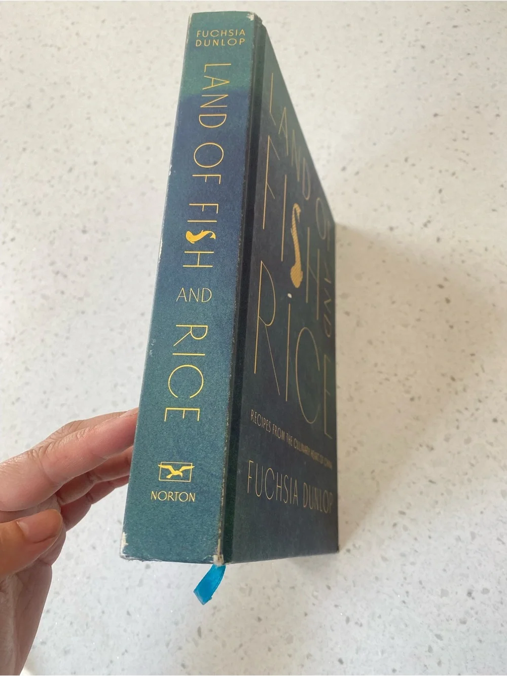 Land of Fish and Rice by Fuchsia Dunlop - Blue & Gold Hardcover Cookbook